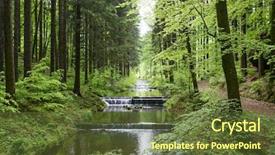 Presentation with gold mine - Presentation theme having lateral flow - water stream cascade falls near background and a tawny brown colored foreground