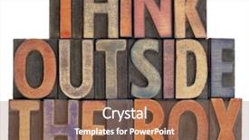  Presentation with thinking outside box - Beautiful presentation design featuring lateral thinking - think outside the box phrase backdrop and a tawny brown colored foreground