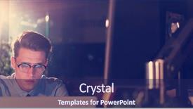  Presentation with dark night - Slide deck consisting of lateral thinking - young man working on computer background and a navy blue colored foreground