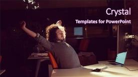  Presentation with dark night - Slide set consisting of lateral thinking - young man working on computer background and a  colored foreground