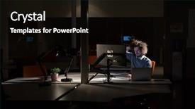 Presentation with dark night - PPT layouts enhanced with lateral thinking - young man working on computer background and a  colored foreground