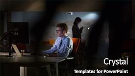  Presentation with dark night - Cool new PPT theme with lateral thinking - young man working on computer backdrop and a black colored foreground