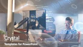  Presentation with dark night - Amazing theme having lateral thinking - young man working on computer backdrop and a  colored foreground