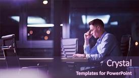  Presentation with dark night - Amazing slide set having lateral thinking - young man working on laptop backdrop and a violet colored foreground