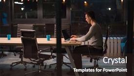  Presentation with dark night - Audience pleasing PPT layouts consisting of lateral thinking - young man working on laptop backdrop and a  colored foreground