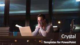  Presentation with dark night - Audience pleasing slide deck consisting of lateral thinking - young man working on laptop backdrop and a  colored foreground