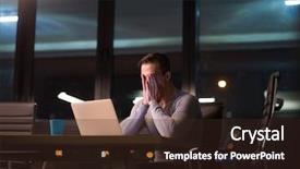  Presentation with dark night - Cool new PPT layouts with lateral thinking - young man working on laptop backdrop and a  colored foreground