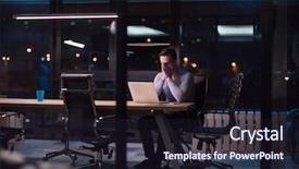  Presentation with dark night - Slides having lateral thinking - young man working on laptop background and a wine colored foreground