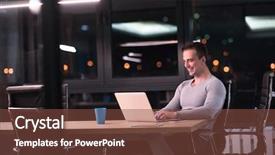  Presentation with dark night - Beautiful theme featuring lateral thinking - young man working on laptop backdrop and a tawny brown colored foreground