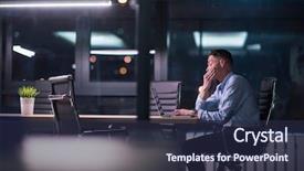  Presentation with later - Presentation design featuring lateral thinking - young man working on laptop background and a  colored foreground