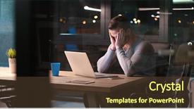  Presentation with dark night - Presentation theme enhanced with lateral thinking - young man working on laptop background and a tawny brown colored foreground