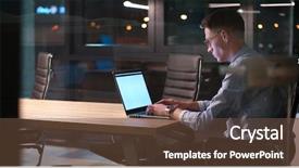  Presentation with dark night - Beautiful theme featuring lateral thinking - young man working on laptop backdrop and a  colored foreground