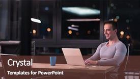  Presentation with dark night - Cool new PPT layouts with lateral thinking - young man working on laptop backdrop and a  colored foreground