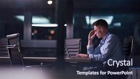  Presentation with dark night - PPT theme enhanced with lateral thinking - young man working on laptop background and a  colored foreground