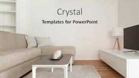  Presentation with minimal - Cool new PPT theme with lateral view of modern minimal living nobody inside backdrop and a light gray colored foreground