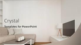  Presentation with minimal - Cool new theme with lateral view of modern minimal living nobody inside backdrop and a light gray colored foreground
