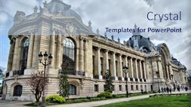  Presentation with paris - Colorful PPT theme enhanced with lateral-view-of-the-building backdrop and a light blue colored foreground
