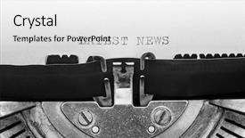  Presentation with alert - PPT theme enhanced with latest news typed background and a white colored foreground