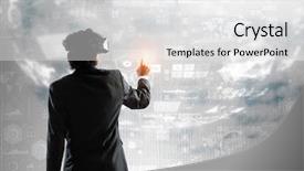  Presentation with mass media business technology internet - Theme having latest technologies for business mixed background and a  colored foreground