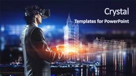  Presentation with media - Audience pleasing theme consisting of latest technologies for business mixed backdrop and a  colored foreground