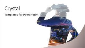  Presentation with media - PPT theme having latest technologies for business mixed background and a  colored foreground