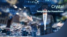  Presentation with media - Colorful presentation theme enhanced with latest technologies for business mixed backdrop and a  colored foreground