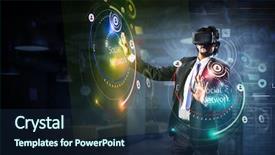  Presentation with mass media business technology internet - Audience pleasing presentation theme consisting of latest technologies for business mixed backdrop and a  colored foreground