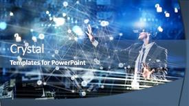  Presentation with mass media business technology internet - PPT theme with latest technologies for business mixed background and a teal colored foreground