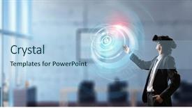  Presentation with emerging technologies in business and biotech - Theme consisting of latest technologies for business mixed background and a  colored foreground