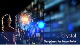  Presentation with media - Presentation theme having latest-technologies-for-business-mixed background and a ocean colored foreground