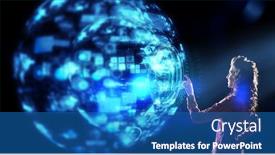  Presentation with media - Presentation theme enhanced with latest-technologies-for-business-mixed background and a teal colored foreground