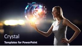  Presentation with media - Slides enhanced with latest-technologies-for-business-mixed background and a wine colored foreground