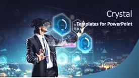  Presentation with media - Audience pleasing PPT layouts consisting of latest-technologies-for-business-mixed backdrop and a wine colored foreground