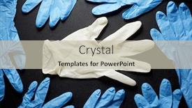  Presentation with latex gloves - Presentation theme with latex-gloves-on-a-black background and a soft green colored foreground