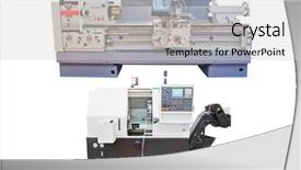  Presentation with lathe - Slides consisting of lathe isolated under the white background background and a light gray colored foreground