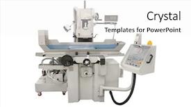  Presentation with lathe - Audience pleasing presentation consisting of power plant control center - lathe isolated under the white backdrop and a white colored foreground