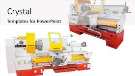  Presentation with lathe - Slides with lathe isolated under the white background background and a white colored foreground