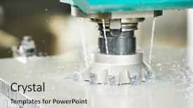  Presentation with nonconventional machining process - Colorful slide deck enhanced with nacc - industrial metal machining cutting process backdrop and a light gray colored foreground
