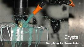  Presentation with milling machine - Colorful PPT theme enhanced with milling machine making part while backdrop and a gray colored foreground