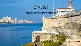  Presentation with iconic images - Beautiful slide deck featuring latin america caribe - iconic castle of el morro backdrop and a light blue colored foreground