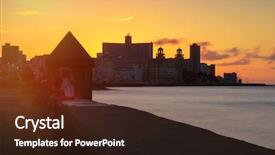  Presentation with view of havana - Amazing PPT theme having latin america caribe - long exposure at sunset backdrop and a tawny brown colored foreground