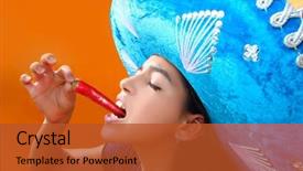  Presentation with latin america - PPT layouts enhanced with latin america caribe - mexican girl profile eating red background and a red colored foreground