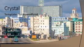  Presentation with latin america - Amazing theme having latin america caribe - skyline of havana backdrop and a light blue colored foreground