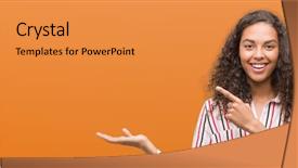  Presentation with beautiful hispanic woman - PPT theme featuring latin american - beautiful young hispanic woman amazed background and a gold colored foreground