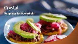  Presentation with avocado - Cool new slides with latin american - beef arepas with avocado backdrop and a ocean colored foreground