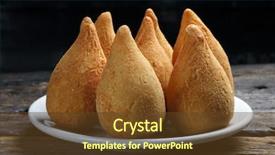  Presentation with chicken little chicks - Presentation theme consisting of latin american - coxinha brazilian fried chicken snack background and a  colored foreground