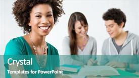  Presentation with worried female college student for health check up - Presentation theme featuring latin american - happy female student smiling background and a teal colored foreground