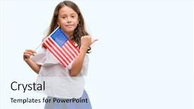  Presentation with america flag - Audience pleasing presentation consisting of latin american flags - brunette hispanic girl holding flag backdrop and a  colored foreground