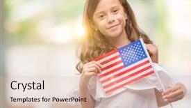  Presentation with united states flag - Beautiful PPT layouts featuring latin american flags - brunette hispanic girl holding flag backdrop and a lemonade colored foreground