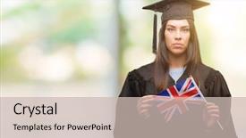  Presentation with young woman wearing boxer gloves - Amazing slides having latin american flags - young hispanic woman wearing graduated backdrop and a  colored foreground